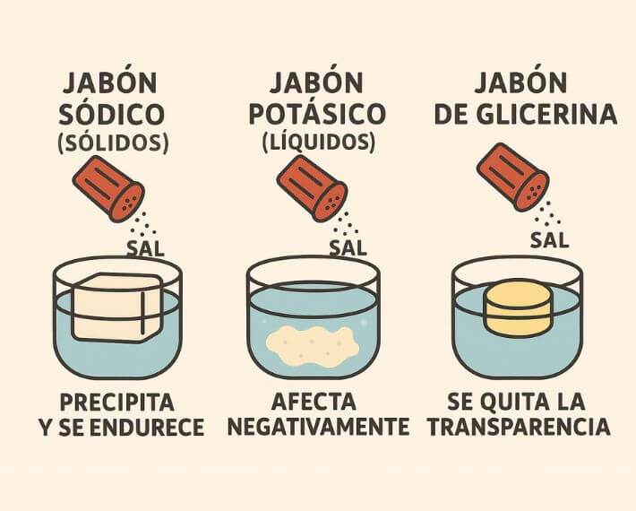 Variaciones según el tipo de jabón