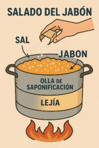 “salado” en la elaboración de jabón